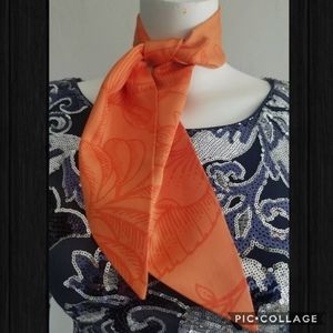 CLINIQUE COSMETICS orange floral fashion scarf